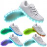 Women USB Charging LED Light Up Shoes Flashing Sneakers - White